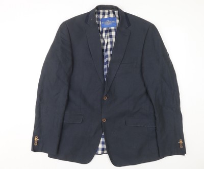 Seven Square Herren Blazer blau Gr. UK 40, Kerb Revers
