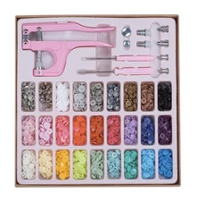 Plastic Snap Fastener Kit and Metal Buttons with Snaps Pliers Set 270 Sets