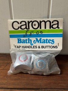 Vintage 1980's *NOS* CAROMA 93400 'Bath Mates' Chrome Tap Handles Australia