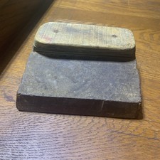 VTG HAND CARVED WOOD PRINTING BLOCK FOR STAMPING PATTERNS ONTO TEXTILES 6 1/2X6