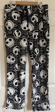 Black/White Skellington Nightmare Before Christmas Pajama Bottoms Pants Womens L