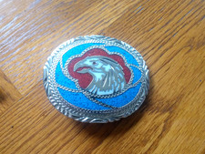Vintage SSI American Bald Eagle Metal Cowboy Belt Buckle Western MADE IN USA