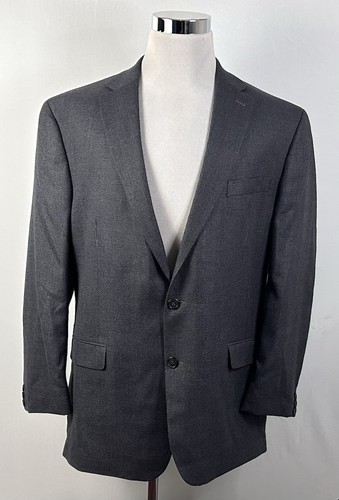 Chaps 46L Sport Coat Gray Knit Polyester Blend Two Button Lined Vented - Bild 2 von 8