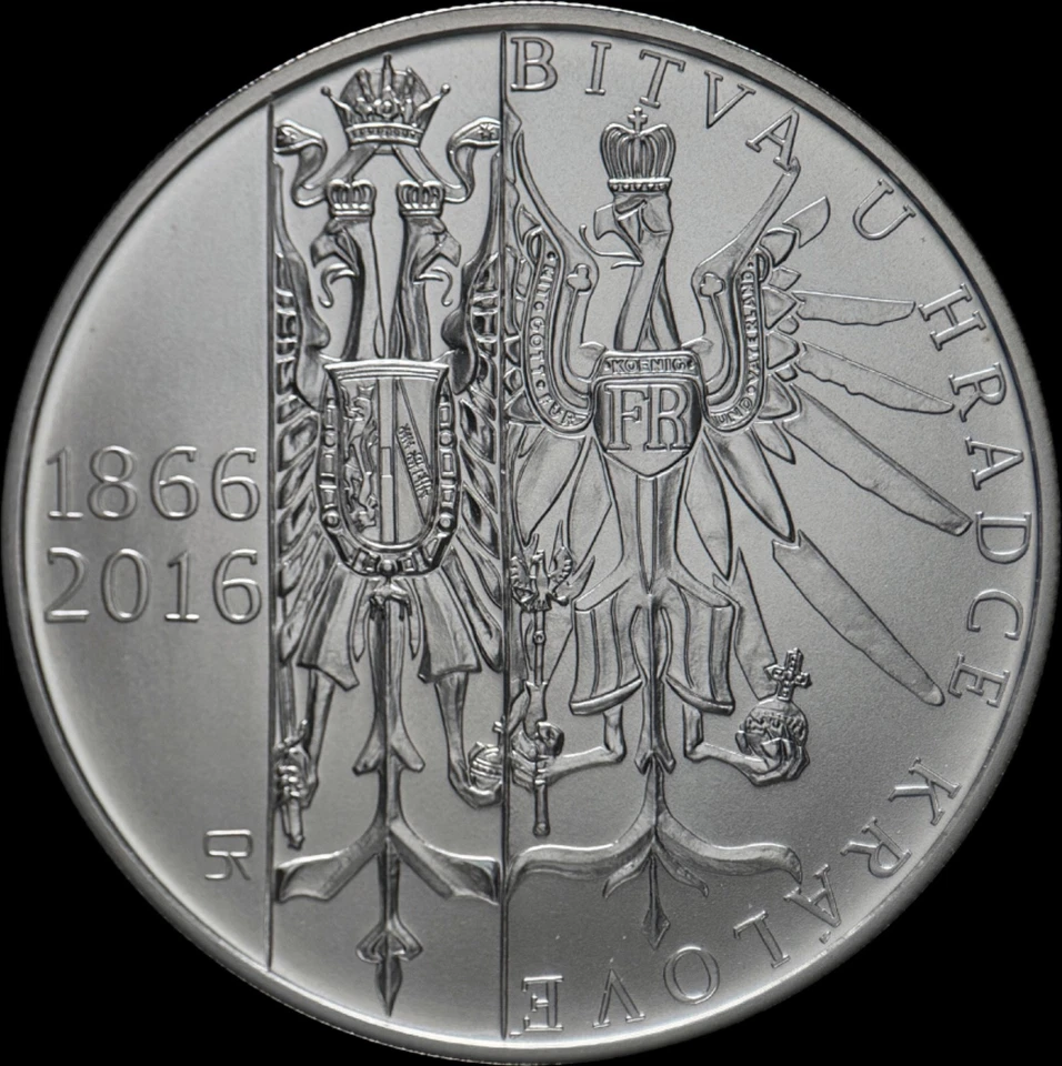 CZECH REPUBLIC. 2016, 200 Korun, Silver - Hradec Králové, Austria Prussia RARE 1 - Image 3 of 3