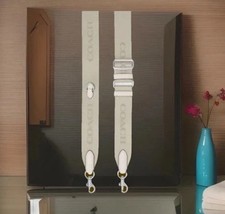   NEW Coach Webbing Signature Replacement Strap Crossbody  Chalk White  Gray