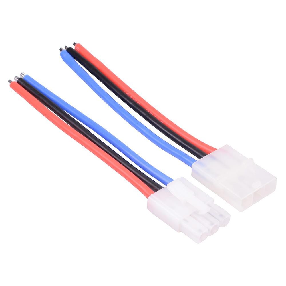 Pair Male Female 3 Way Tamiya RC Connectors 10cm 14AWG Leads