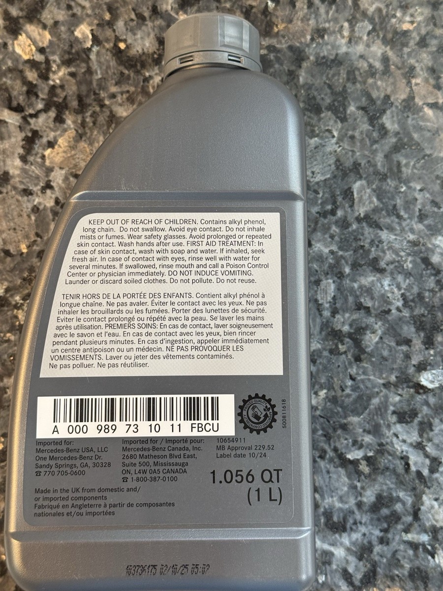 Genuine Mercedes-Benz 229.52 0w-40 Motor oil - 1L - A 000 989 73