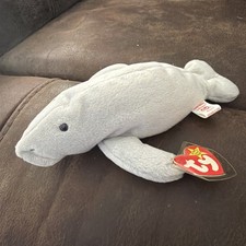 Rare Retired 1995 Ty Beanie Baby Manny The Manatee In Mint Condition W/ Errors