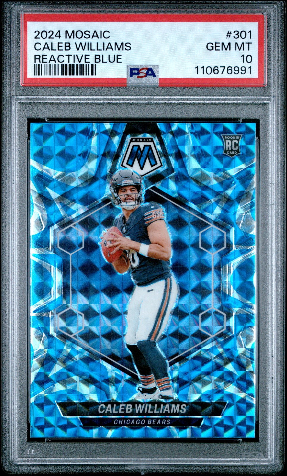 2024 PANINI MOSAIC REACTIVE BLUE #301 CALEB WILLIAMS PSA 10