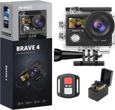 AKASO Brave 4 4K30fps 20MP WiFi Action Camera Ultra Hd with EIS 131ft... 