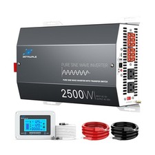 2500W Pure Sine Wave RV Inverter with Built-in ATS, 12V DC to 110V/120V AC Co...