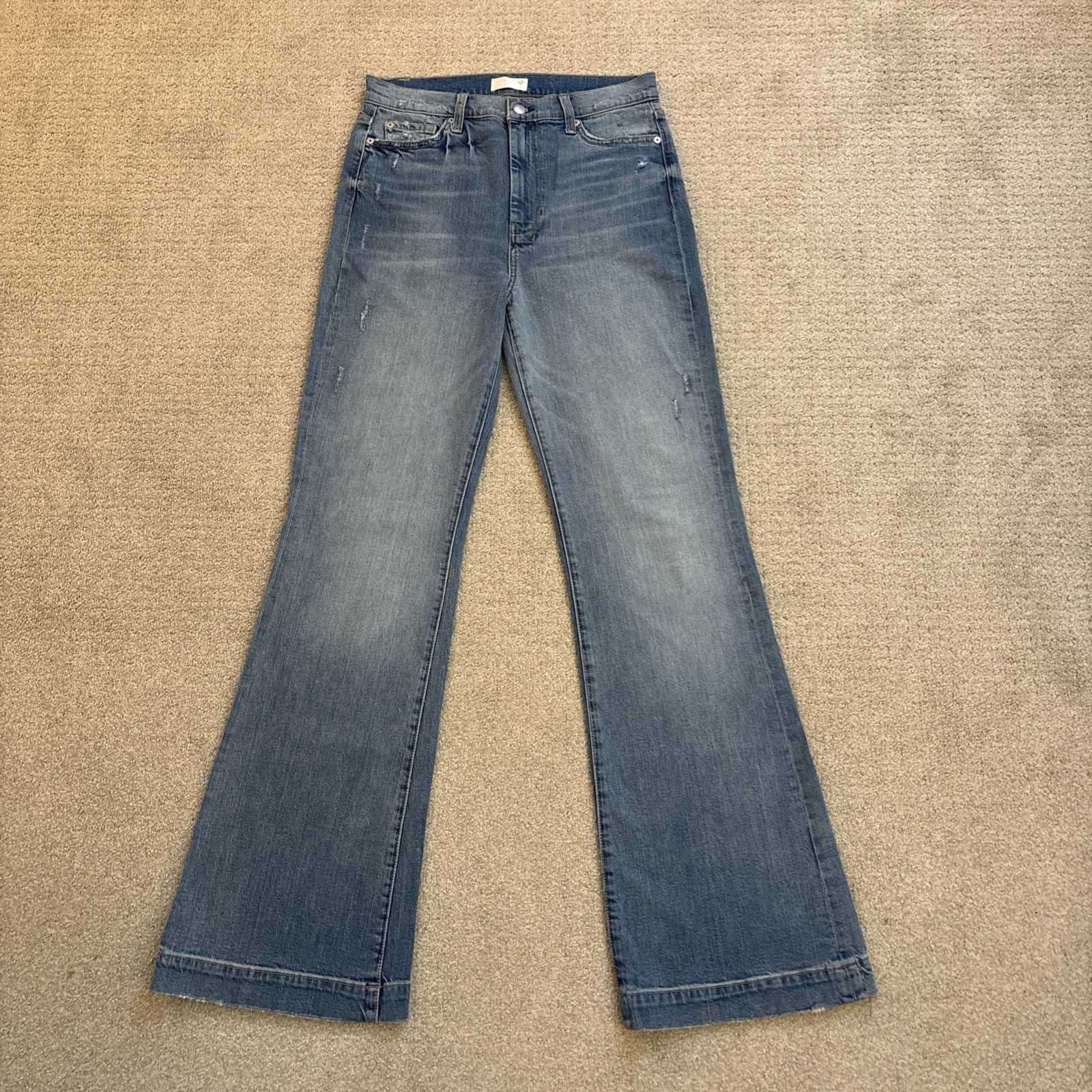 7 For All Mankind Jeans Ultra High Rise Dojo Women's 30/36 Light Wash Denim