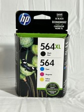 HP 564XL Black 564 Cyan Magenta Yellow Ink 4 Pack N9H60FN Open Box