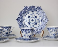 Royal Copenhagen Kaffeetasse 1036 / Kuchenteller 1094  musselmalet Einzelverkauf