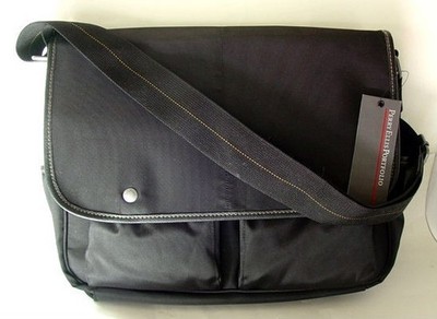 PERRY ELLIS PORTFOLIO Commuter Messenger Bag Briefcase Black NEW  NWT