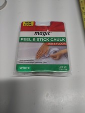Magic 1-1/4 in. x 5 ft. Tub and Floor, Peel and Stick Caulk Strip in White