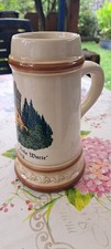 Steingut Bierkrug Bier Waldgastst&auml;tte "Hohe Warte" Elgersburg Th&uuml;ringen