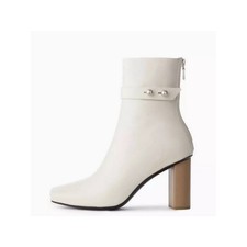 Rag  Bone Leather Ellington Ankle Boots Square Toe Block Heel sz 38 7 1/2 8