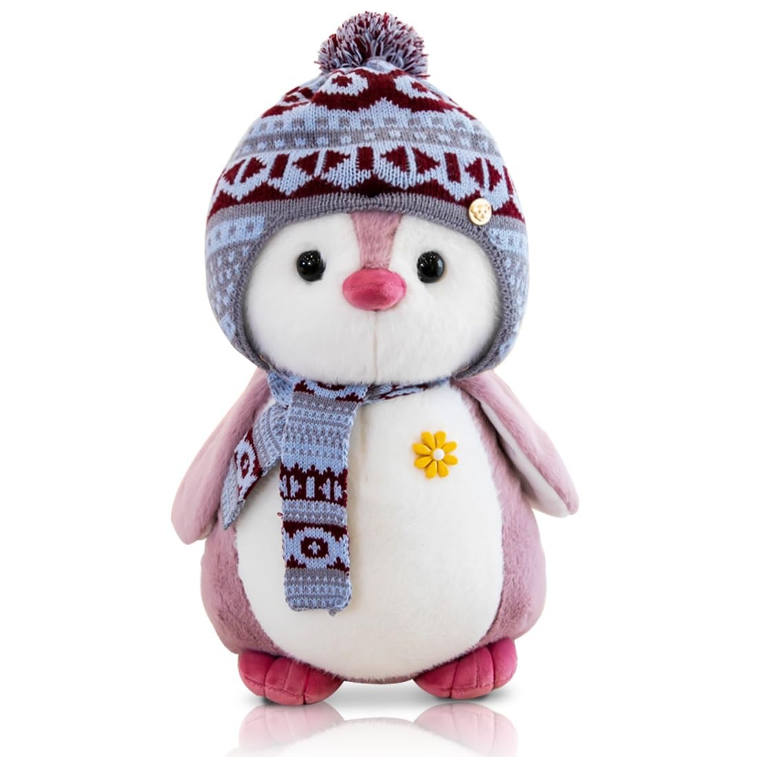 Doudou pingouin en peluche douce pour accompagner les nuits de bébé