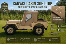 Cabin Soft Top Door Cover For Willys Jeep Cj3ab-canvas-green.browngrey Black Cabin Soft Top Door Cover For Willys Jeep Cj3ab-canvas-green.browngrey Black