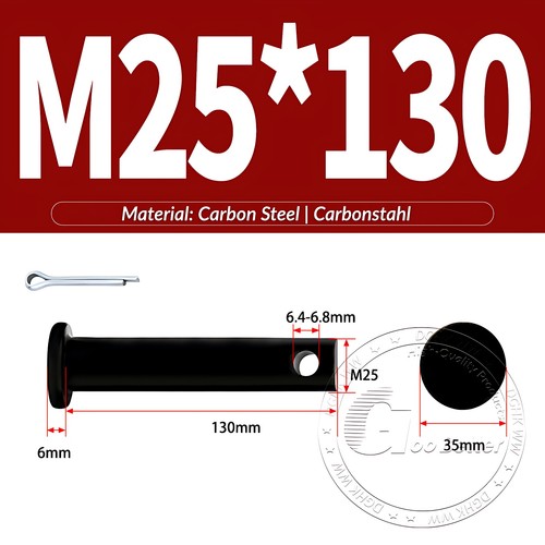 Pasador de horquilla negro pasador de bisagra pasador de retención pasador de aparejo métrico de acero al carbono M4-M30 - Imagen 184 de 201