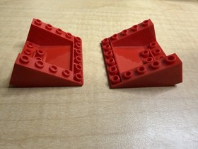 2x Lego #4228 Slope Brick 33 5x6x2  Inverted Red Classic Space 6989 Mega Core