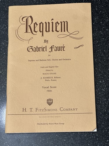 Requiem by Gabriel Fauré Vocal Score F8001 - Picture 1 of 4