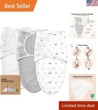 3-Pack Organic Baby Swaddle Sleep Sacks - Swaddles for Newborns, Infant 0-3 ,...