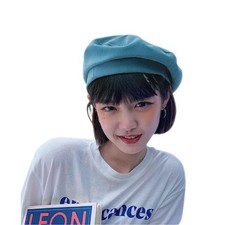 Women Girls Fashion French Beret Hats Solid Color Cotton Beanie Cap Artist Pa...