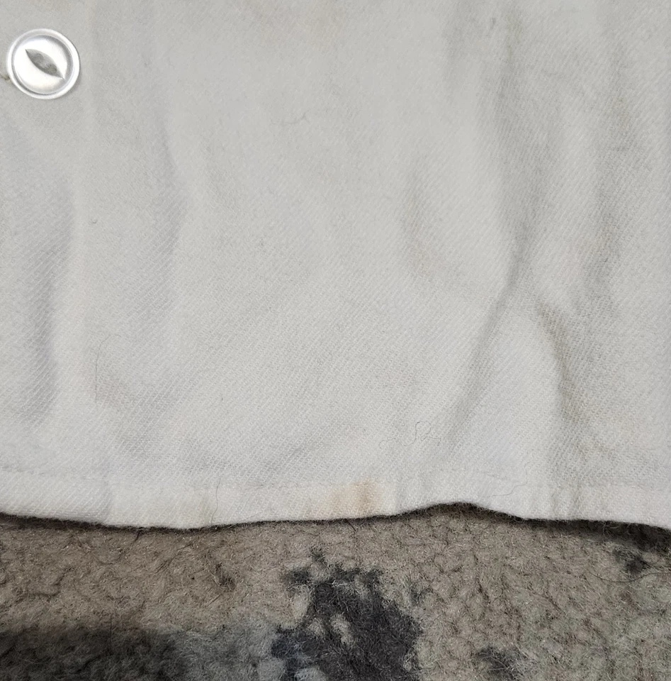 Camisa infantil vintage de flanela branca da década de 1970 tamanho médio - Imagem 3 de 4