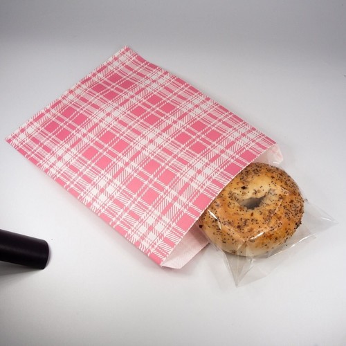 Karo-rosa Papier Geschenktüten - Einkaufs-/Verkaufs-/Tragetaschen - Bild 7 von 10