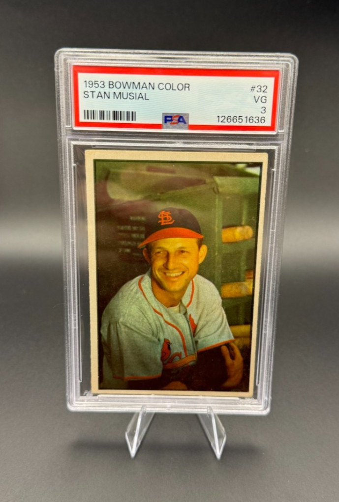 1953 Bowman Color Stan Musial #32 – PSA 3 VG – St. Louis Cardinals HOF Icon