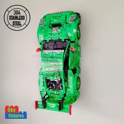 SKY FIXTURES Wall Mount bracket for LEGO Technic 42224 Porsche 911 GT3 R REXY AO Racing car