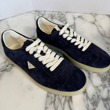 Prada Men's Midnight Blue Suede Lane Sneakers Luxury 2EE394, sz UK 9 US 10