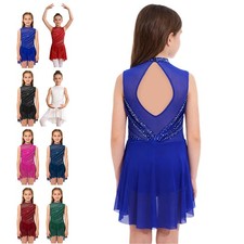 Girls Skirted Gymnastics Tutu Dress Stage Performance Leotard Athletic Ballet