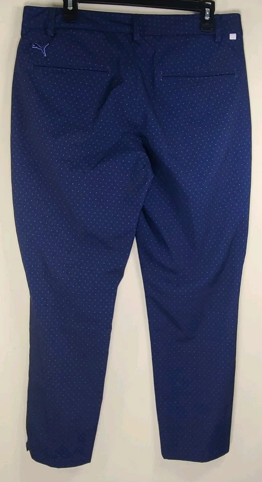 Pantalones de golf Puma para mujer azules a lunares talla 12 | Pantalones elásticos de rendimiento usados en excelente estado Foto 4 de 4