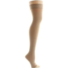 VenoMedical USA Open Toe Mid-Thigh Highs 20-30mmHg (Beige) Large