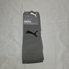 Puma Knee High Football Socks Grey Size 2 Shoe Size 3.5-6 Nwot