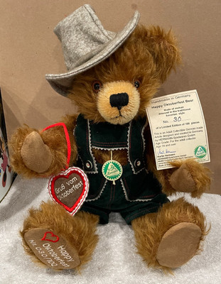 HERMANN OKTOBERFEST BEAR MOHAIR JOINTED BEAR LIMITED EDITION #30/100