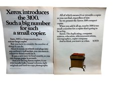 1973 Xerox 3100 Two Page Vintage Print Ad Office Copier Technology