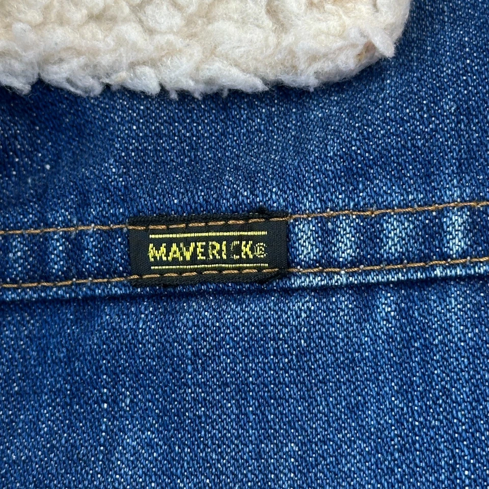 复古 Maverick 牧场外套男式中号深洗夏尔巴内衬卡车司机美国 70 年代 — 第 4/4 张图片