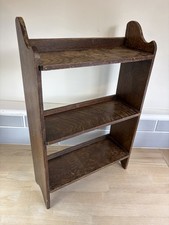 Vintage Wooden Small Bookcase Display Shelves Trinket Kitchen Freestanding