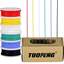 TUOFENG 22awg Wire Flexible Silicone Wire,22 Gauge Tinned Copper Wires Silico...