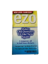 Ezo Denture Cushions Upper Heavy Vacuum Grip 12 Cushions (1 Yellow Box) Aid