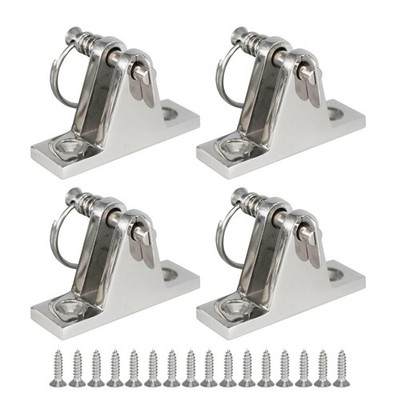 DNB Bimini Top Deck Hinge - Stainless Steel 316 - with Ring and Removable Pin...