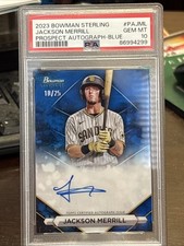 2023 Bowman Sterling - Prospect Autographs Jackson Merrill #PA-JML Blue...