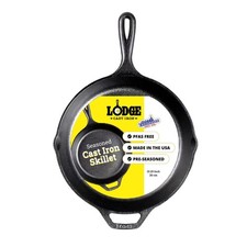 Lodge Seasoned Cast Iron Skillet 10.25 Inches - PFAS-Free, Non-Toxic Cookware -