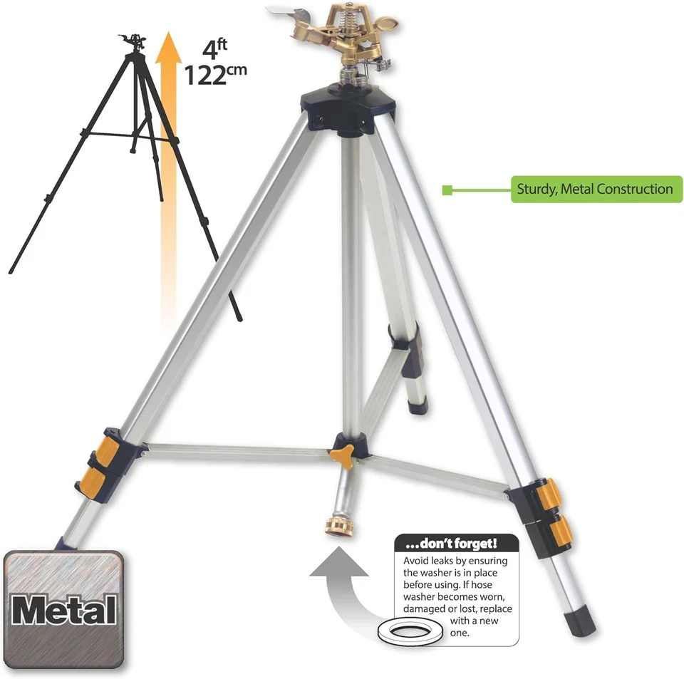 Melnor 脉冲草坪喷雾器型号 9610 三脚架支架带旋转喷头 — 第 4/4 张图片