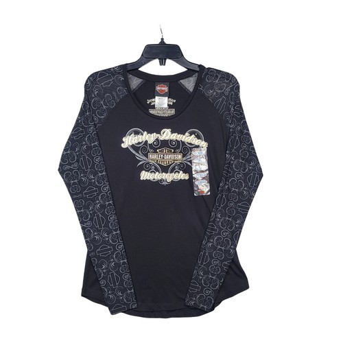 NEW Harley-Davidson Germany Long See Thru Sleeves T Shirt Sz Women's Large