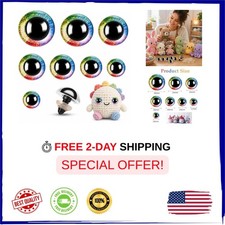 Rainbow Glitter Safety Eyes 160pcs Plastic Amigurumi Eyes for Stuffed Animals